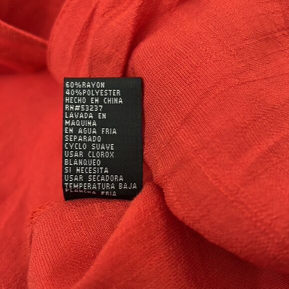 NWT Orange Women's half sleeve button up Blouse Top Orange XL - Picture 4 of 6